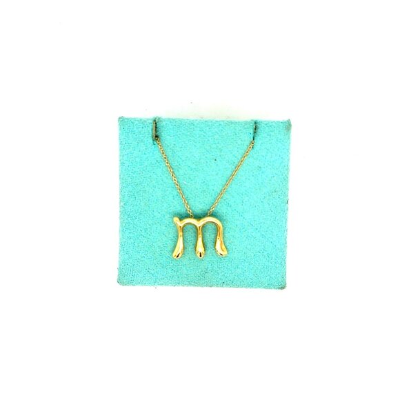 T&Co. 18K Gold Small Alphabet Pendant Necklace - Picture 1 of 9